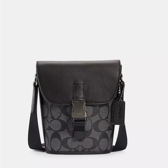 Coach Track Small Flap Crossbody In Signature Canvas NWT - Picture 8 of 8